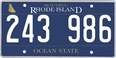 RI license plate 243986