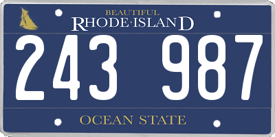 RI license plate 243987