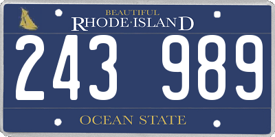 RI license plate 243989