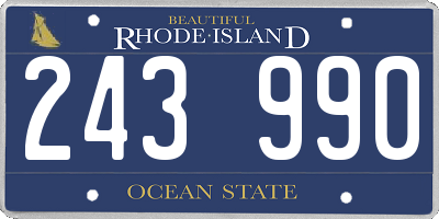 RI license plate 243990