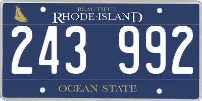 RI license plate 243992