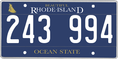 RI license plate 243994