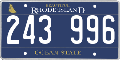 RI license plate 243996