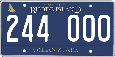 RI license plate 244000