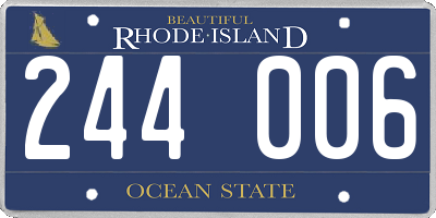 RI license plate 244006