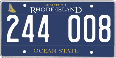 RI license plate 244008