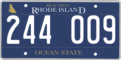 RI license plate 244009
