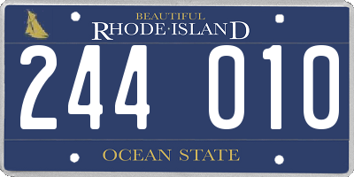 RI license plate 244010