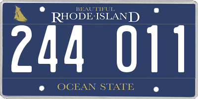 RI license plate 244011