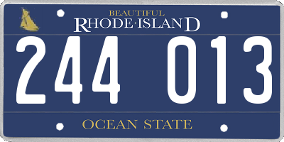 RI license plate 244013