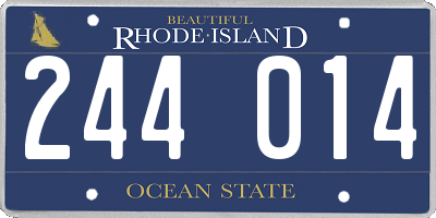 RI license plate 244014