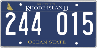 RI license plate 244015
