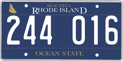 RI license plate 244016