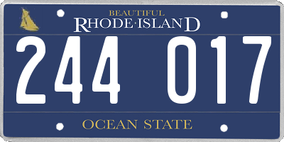 RI license plate 244017