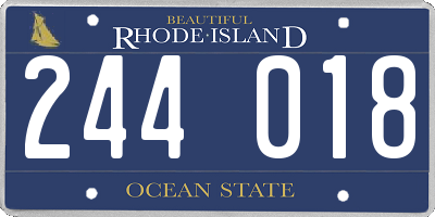 RI license plate 244018