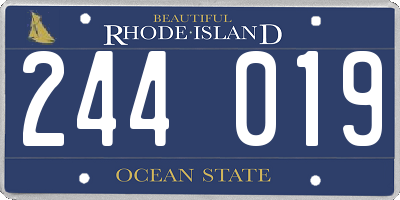 RI license plate 244019