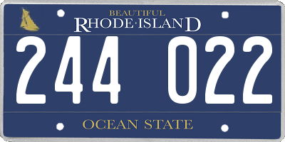 RI license plate 244022