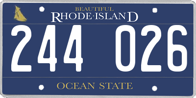 RI license plate 244026