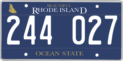 RI license plate 244027