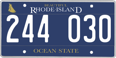 RI license plate 244030
