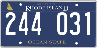 RI license plate 244031