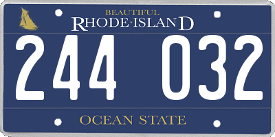 RI license plate 244032