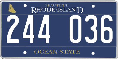 RI license plate 244036