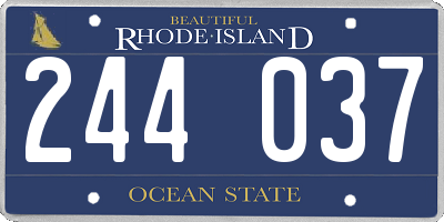 RI license plate 244037