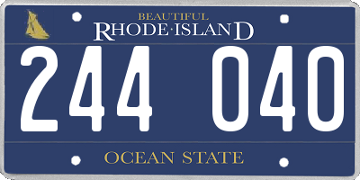 RI license plate 244040