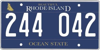 RI license plate 244042