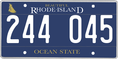 RI license plate 244045