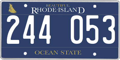 RI license plate 244053