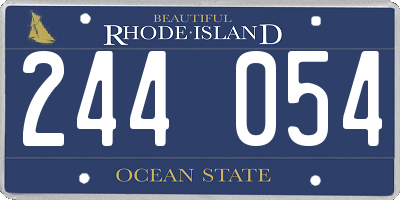 RI license plate 244054