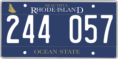 RI license plate 244057