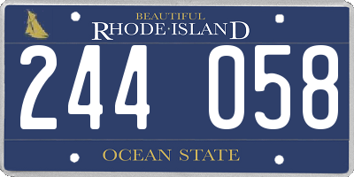 RI license plate 244058