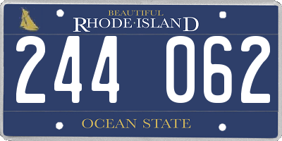 RI license plate 244062