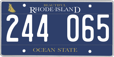 RI license plate 244065