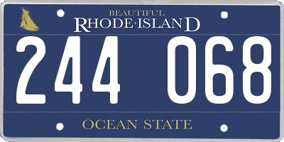RI license plate 244068