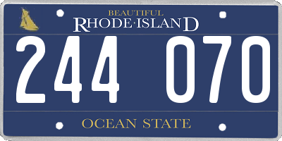 RI license plate 244070