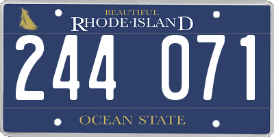 RI license plate 244071