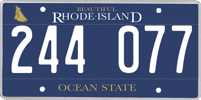 RI license plate 244077