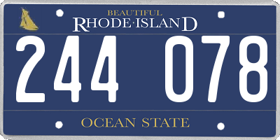 RI license plate 244078