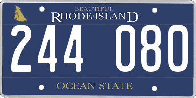 RI license plate 244080