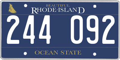 RI license plate 244092