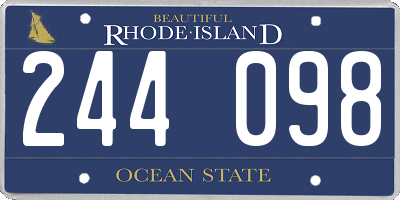 RI license plate 244098