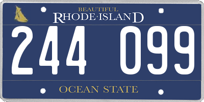 RI license plate 244099