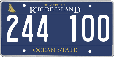 RI license plate 244100