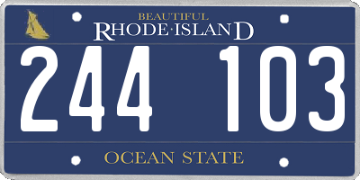 RI license plate 244103