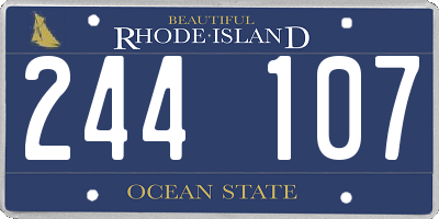 RI license plate 244107