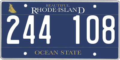 RI license plate 244108